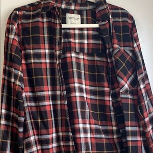 Abercrombie & Fitch Red and Black Plaid Shirt
